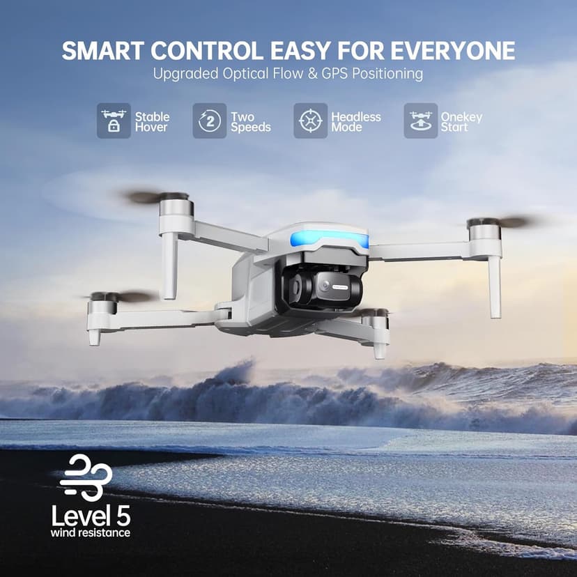 Drones with Camera for Adults 4K, Foldable Beginner Drone with Brushless Motor, Auto Follow, Tap Fly, Circle Fly, One Key Start, Under 249g