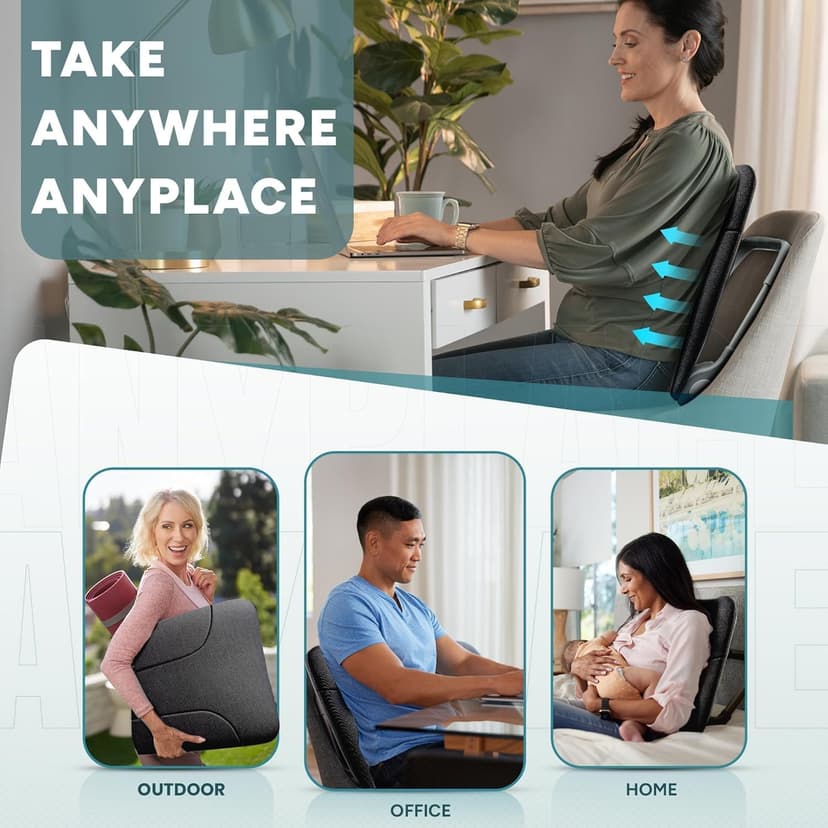 READY ROCKER Ultra| Adjustable Ergonomic Portable Rocker | Back Pain Relief & Relaxation | Back & Lumbar Support for Chair | Lightweight & Portable | 4.0 Model (Dove)