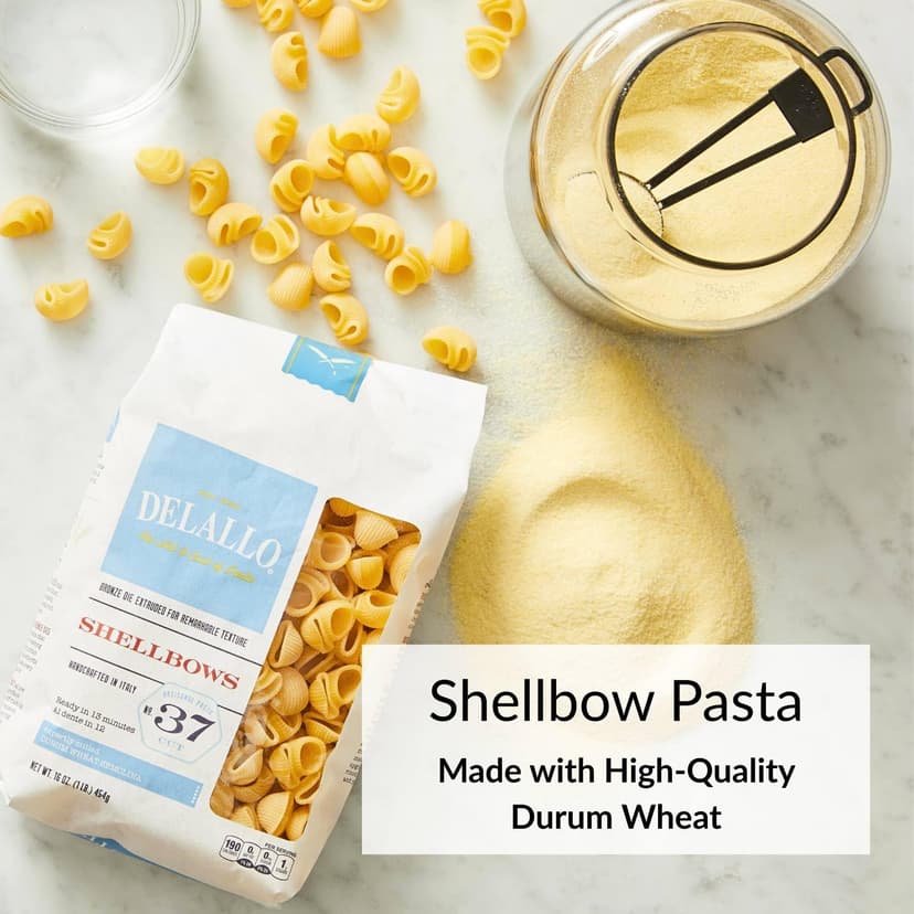 DeLallo Gourmet Pasta Gift Basket, Italian Gift Basket with Imported Lumache and Pappardelle Noodles, Gourmet Cooking Gift for Holidays and Christmas, Handpacked with Gift Box