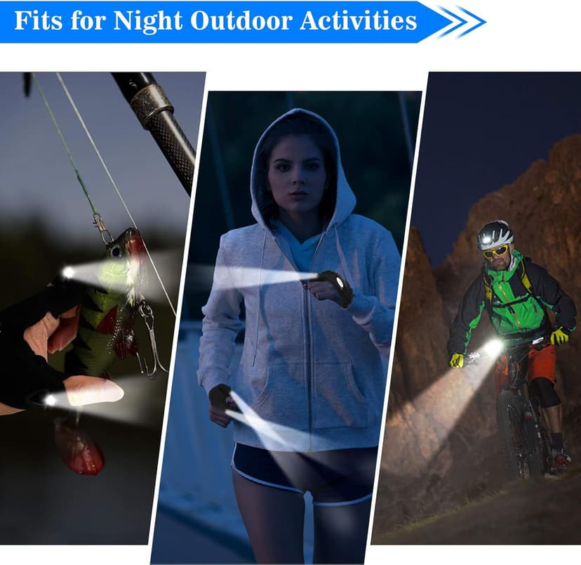 LED Flashlight Gloves, Gifts for Men Him Boyfriend Husband, Cool Gadget Finger Lights Waterproof for Camping Fishing Repairing, Fathers Day Christmas Birthday Gift