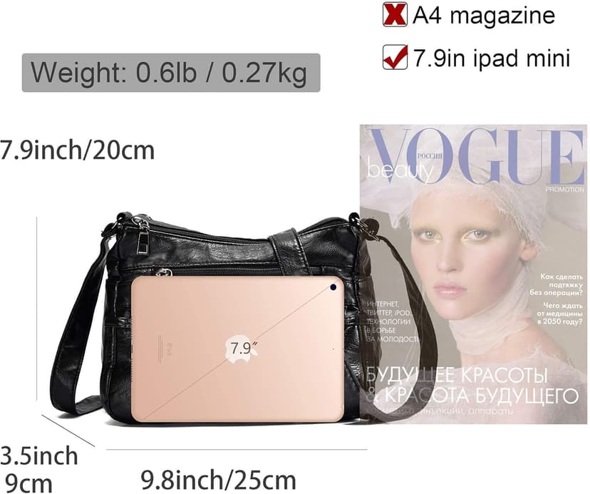 Gladdon Small Crossbody Bags for Women Leather Shoulder Purses Vegan Womens Cross body Bag Lightweight