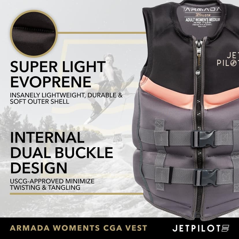 Jetpilot Women’s Lifevest. Armada Neoprene Coast Guard Approved Life Jacket PFD