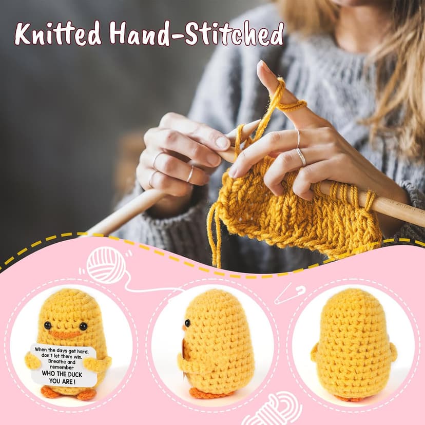 MBL Christmas Stocking Stuffers for Women - Emotional Positive Inspirational Support Small Funny Gag Crochet Duck Pickle Birthday Xmas for Men for Coworker Boss Colleges Her Him Friend