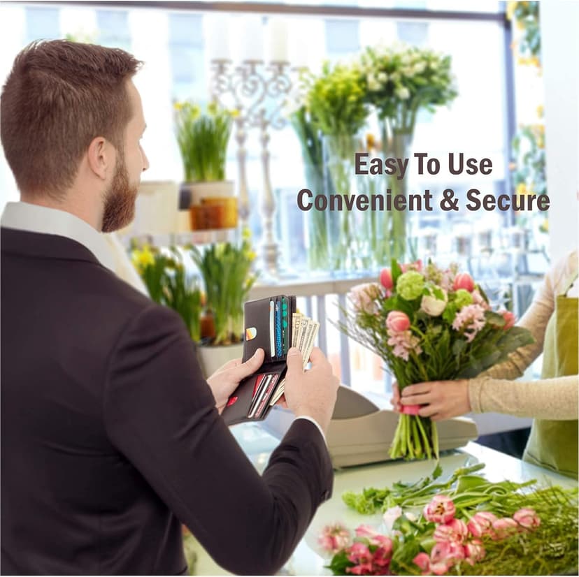 BULL GUARD Mens RFID Blocking Bifold Wallet Soft Genuine Leather Brown Western | Secure and Durable Extra Capacity Billfold with 11 Credit Cards, Flip Up ID