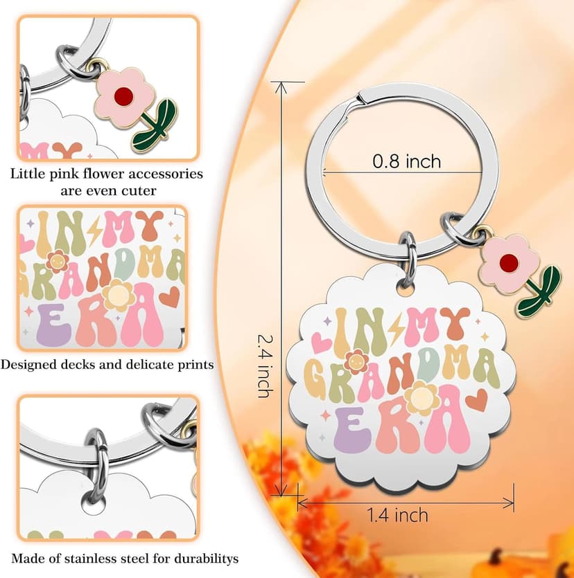 New Grandma Gifts First Time Grandma Gift for Grandmas Keychain Best Grandmas Gift Ideas Grandmother Keepsake Jewelry Gifts for New Baby Christmas Birthday Present for Her