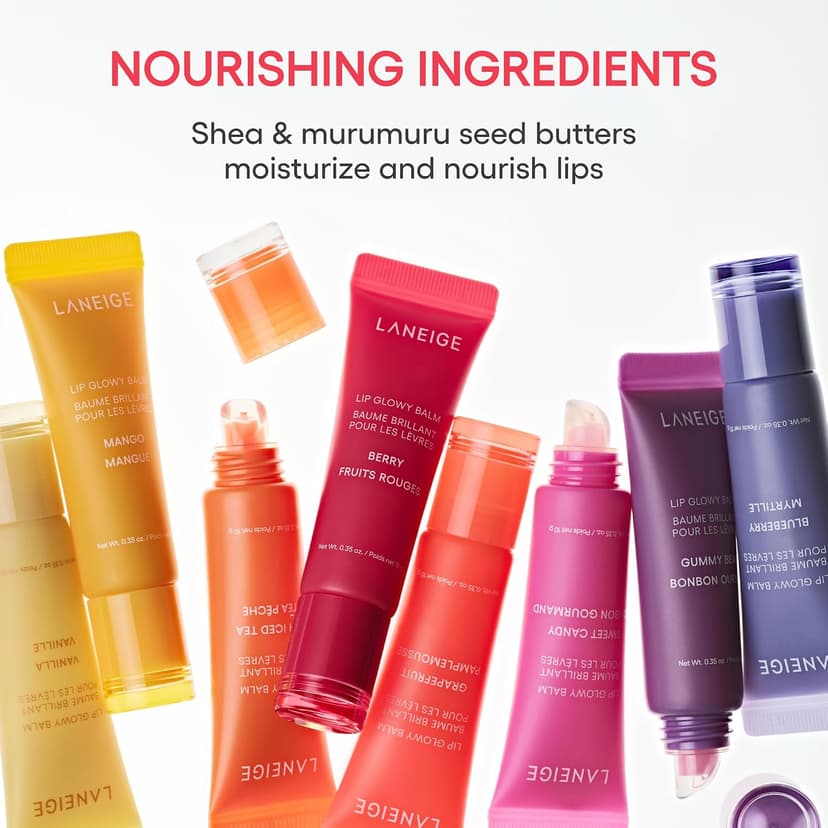 With Shea & Murumuru Butters for Hydrating, Moisturizing, Glossy, Non-Sticky Shine LANEIGE Lip Glowy Balm | Sheer Tinted Lip Treatment Balm Tube B0DVH22M8S