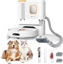 Teendow D20S Max+ Robot Vacuum and Mop, 8000Pa Suction for Pet Hair, with Self-Emptying Dock and Pet Grooming Parts, 10 Weeks Hands-Free Cleaning, PreciSense LiDAR Navigation, App & Voice Control