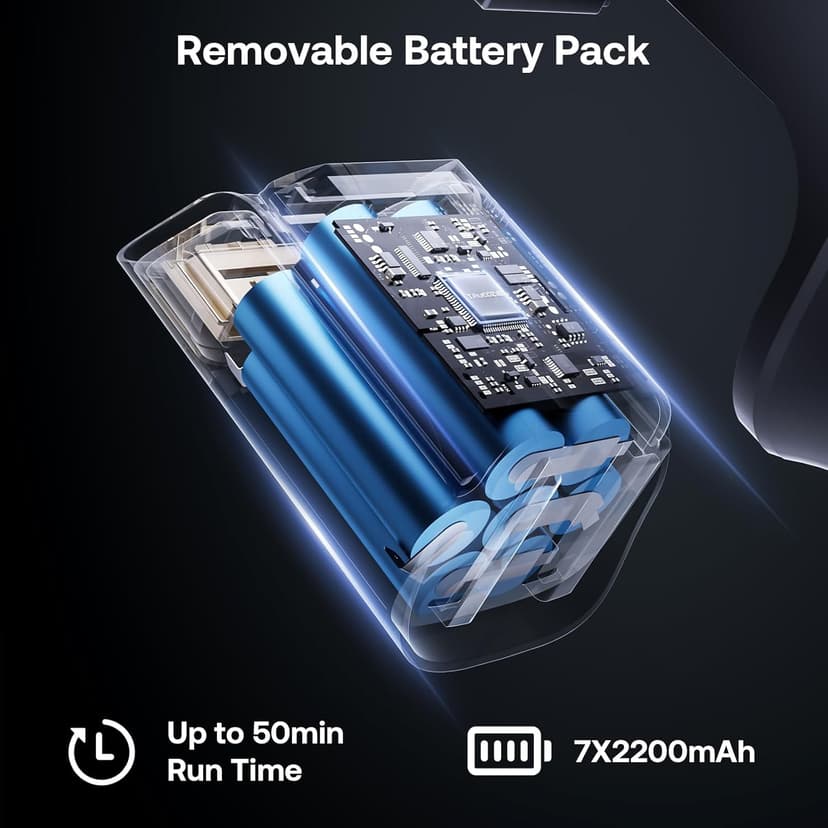 Trucozie Cordless Vacuum Cleaner, Self-Standing Lightweight Stick Vacuum with 50 mins Runtime, Powerful Suction, Anti-Tangle Wireless Vacuum for Home, Hardwood Floor, Carpet, Pet Hair, Black