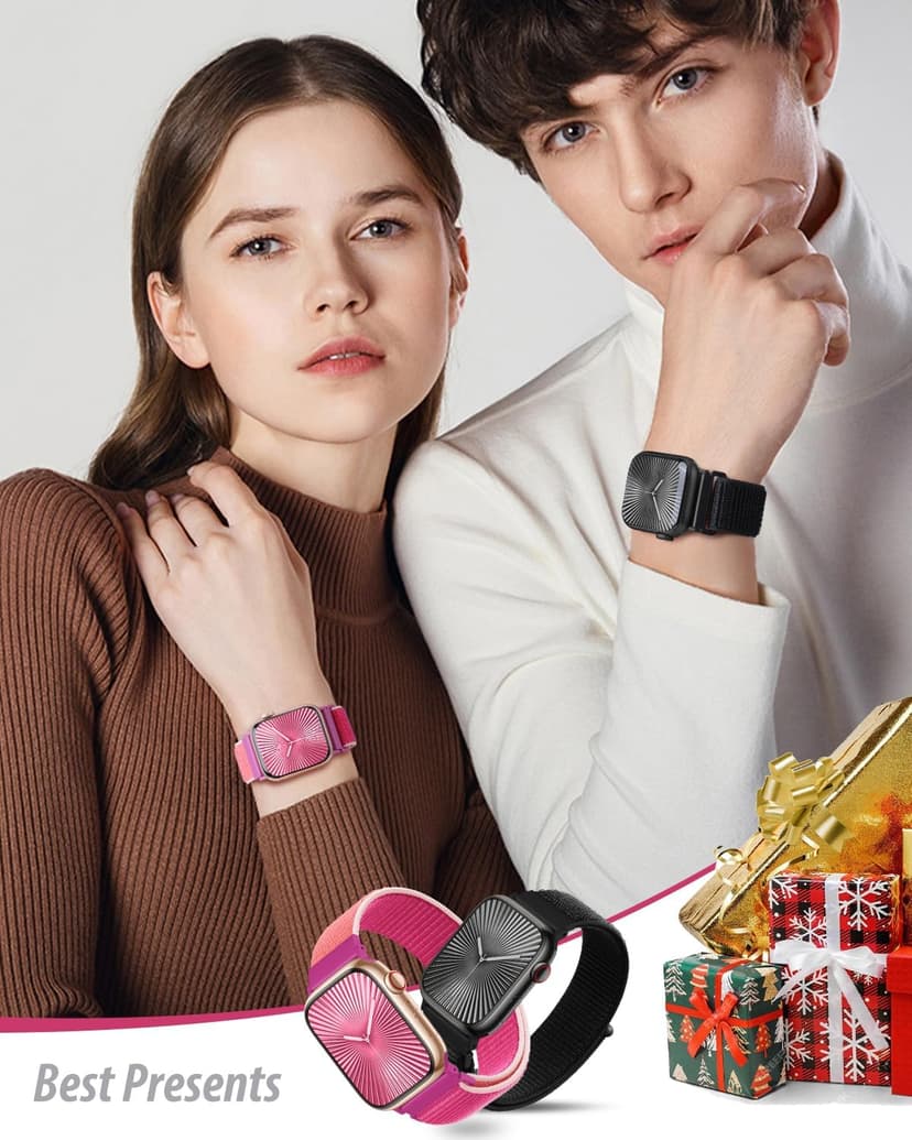 Nylon Loop Sport Band Compatible with Apple Watch Bands 38mm 40mm 41mm 42mm for Women Men, iWatch Wrist Straps for Se, Series 11 10 9 8 7, Breathable, Soft Band Ideal for Outdoor