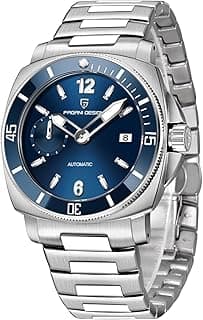 SUZAKU Pagani Design Men's Automatic Watch 43mm Stainless Steel Case Self-Winding Movement Rotating Bezel Luminous Hands 100m Water Resistance Business Casual Timepiece