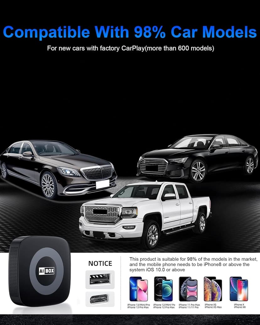 Ai Magic Box for Streaming Netflix/YouTube/TikTok, Wireless CarPlay Adapter Dongle with USB Drive for OEM Wired Car Play & Android Auto Cars GPS Navigation Chartplotter