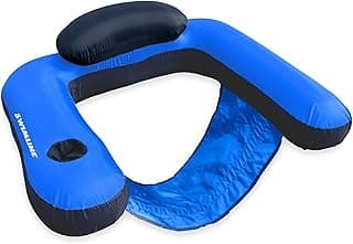 SWIMLINE ORIGINAL Fabric Covered U-Seat Inflatable Pool Lounger | With Comfortable Sling Seat, Back Rest, and Built In Cup Holder | For Pool, Beach, Lake, and More