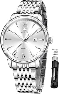 OLEVS Mens Watches Dress Waterproof Watch with Date Day Analog Quartz Casual Wrist Watch Large Number Classic Luxury Luminous Scales 41mm Big Face Easy Read Reloj para Hombre