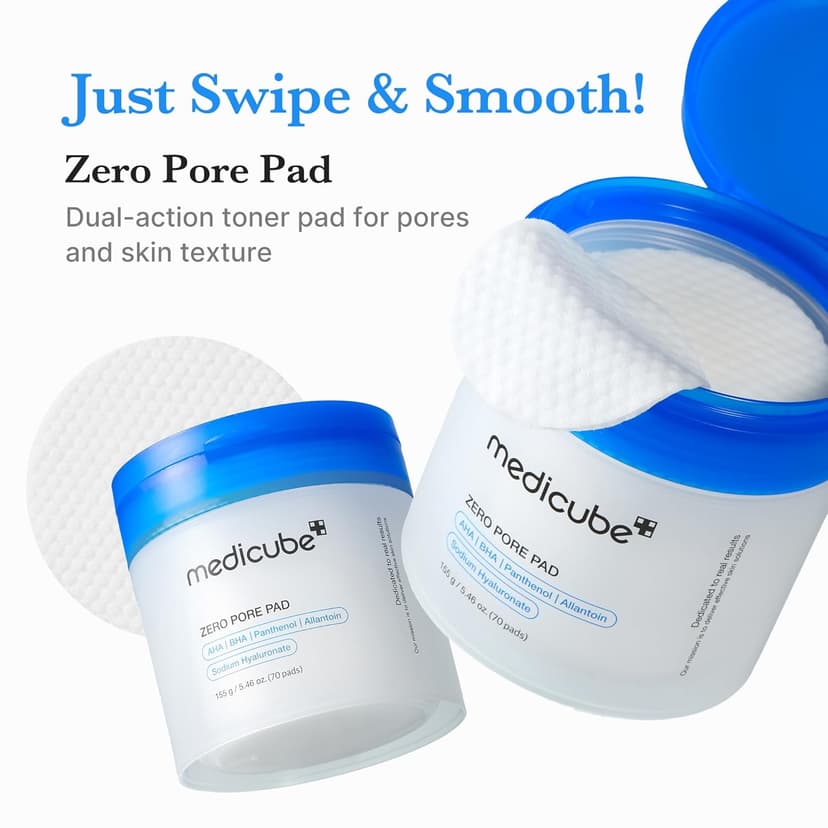 Dual-Textured Facial Pad with 4.5% AHA Lactic Acid, 0.45% BHA Salicylic Acid - For All, Korean Skin Care, 70 Pads, 1 Pack medicube Toner Pads Zero Pore Pad 2.0 for Exfoliation and Pore Care B09V7Z4TJG