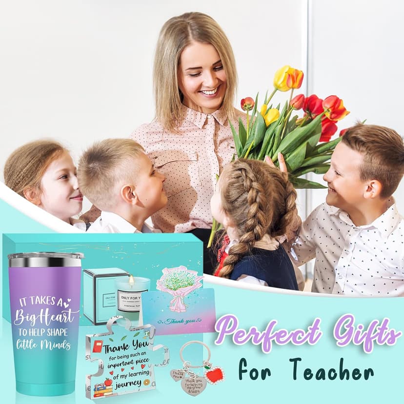 Teacher Gifts for Women, Christmas Teacher Appreciation Gifts from Student, Best Teachers Tumbler, Acrylic Plaque, Back to School Birthday Retirement Thank You End of Year Gift for Teachers
