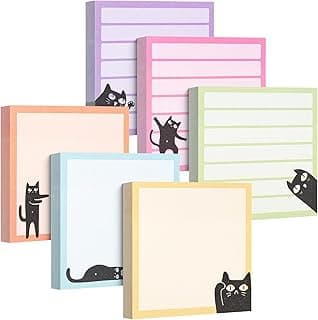 Mr. Pen- Black Cat Sticky Notes Set, 3" x 3", 6 Pads, 480 Sheets | Black Cat Sticky Notes, Memo Pads, Self-Stick Note Pad for Office, School, Home, Study & Organization B0D1PFBKGF