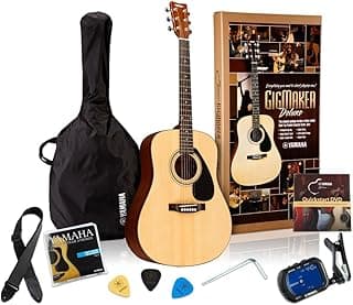 Yamaha GigMaker Deluxe Acoustic Guitar Package with FD01S Guitar, Gig Bag, Tuner, Strap and Picks - Natural