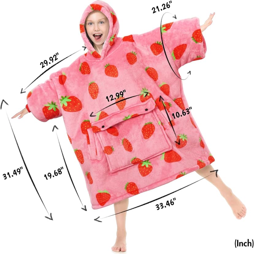 Narecte Kids Hoodie Blanket Birthday Gifts for Girls Year Old Girl Toddler Wearable Blanket Hoodie Kids Oversized Ideas Teen