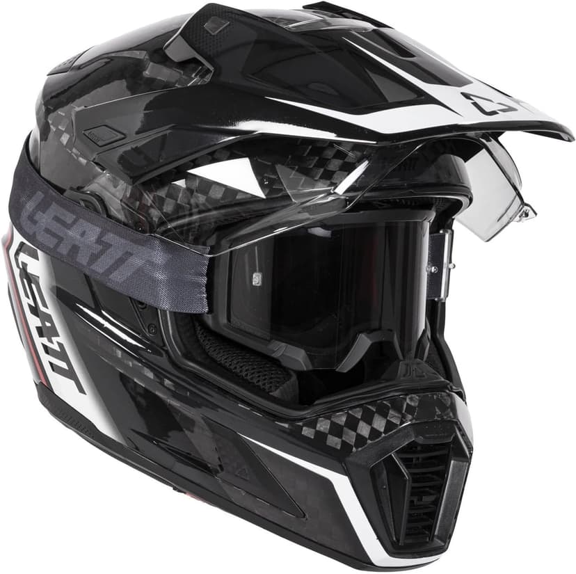 Leatt Helmet Kit ADV 9.5 Carbon with Free 4.5 Iriz Goggles & Bag - Ultimate Adventure Bundle - Lightweight Carbon Fiber Off-Road & Street Helmet - 360 Turbine Safety Technology