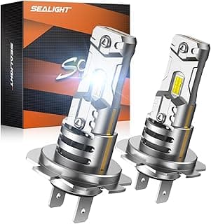 SEALIGHT h7 LED Bulb, 44,000LM 6500K Output Canbus Ready, 900% Brighter H7 Bulbs For Powersports IP68 80000Hrs Lifespan, 1：1 Size 3Mins Installation, 2 Pack