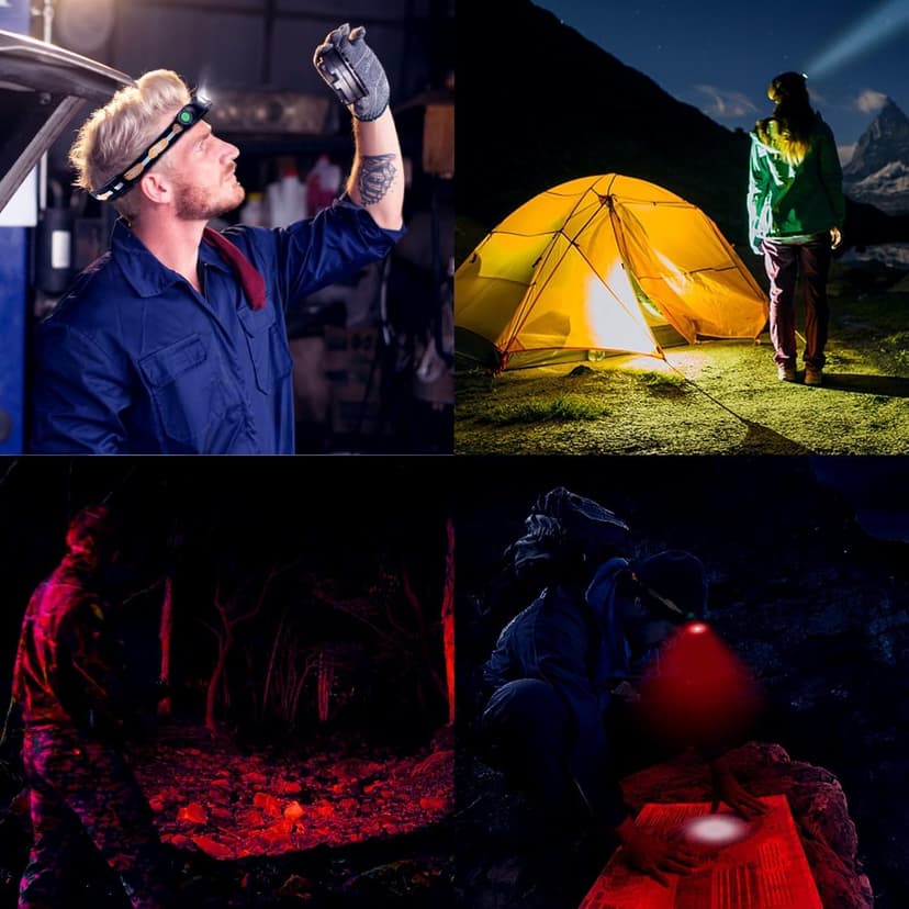 77outdoor LED Rechargeable Red Headlamp, H25LR / D25LR Powerful Lightweight Headlight with 90 High CRI Bright White Light and 660nm Deep Red Light, USB C Charging for Camping, Hiking, Hunting
