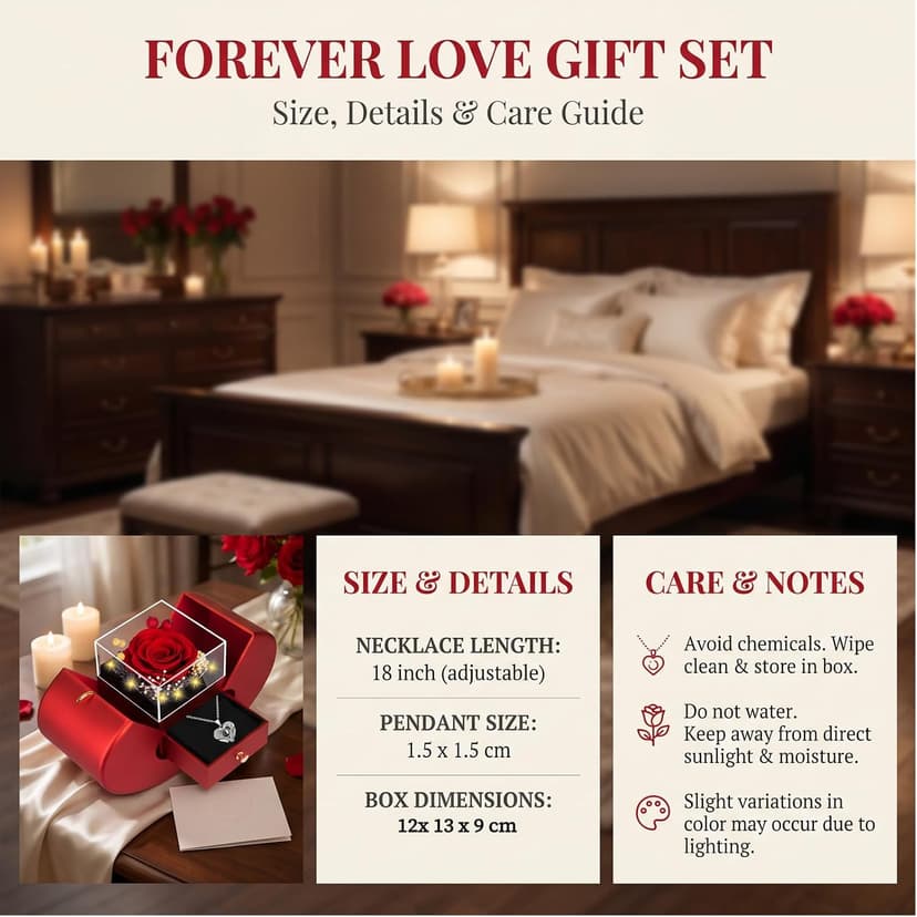 moshen Preserved Red Rose Flower Gift Box with LED Lights, Romantic Gift for Women, Ideal Gift for Mom Wife Girlfriend on Mother's Day, Valentine's Day, Christmas, Birthdays Anniversary (Red) B0FRNKJRLH