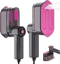 Travel Steamer for Clothes Small Iron - 1000W Portable Steamer & Mini Iron,10s Fast Heat, Handheld Mini Steamer with 8FT Cord, Foldable Handle, Travel, College Dorm & Home Essentials (Purple)