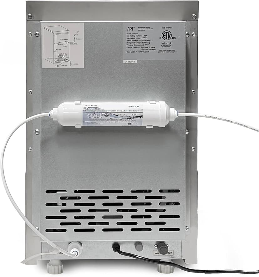 SPT SZB-22 44-lb Automatic Flake Ice Maker in Stainless Steel with Inline Water Filter