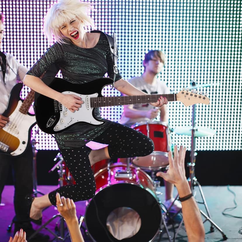 Ktaxon 39 Inch Electric Guitar, Full-Size Beginner Solid Body Electric Guitar Kit with Gig Bag, Strap, Tremolo Bar, Cable & Picks (Black)