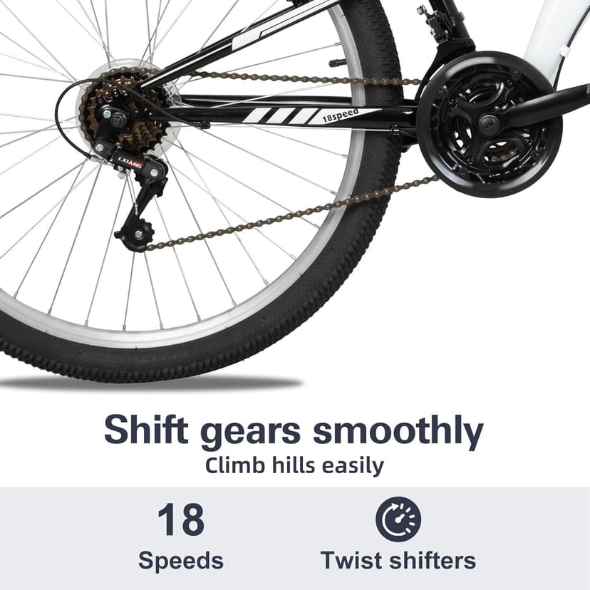 WEIZE Mountain Bike, 26/27.5 inch Outdoor Cycling Bike,18-Speed/High-Carbon Steel/Dual Full Suspension, Adjustable Ergonomic Seat for Men Women Adult, MTB Bicycle with Suspension Fork,Sleek Colors