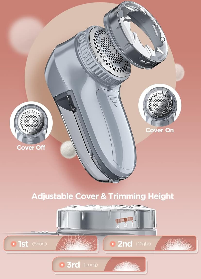 Bymore Fabric Shaver Lint Shaver for Clothes, Dual Power Lint Remover with Battery or Corded Use, Portable Sweater Shaver for Clothing, Furniture & Travel