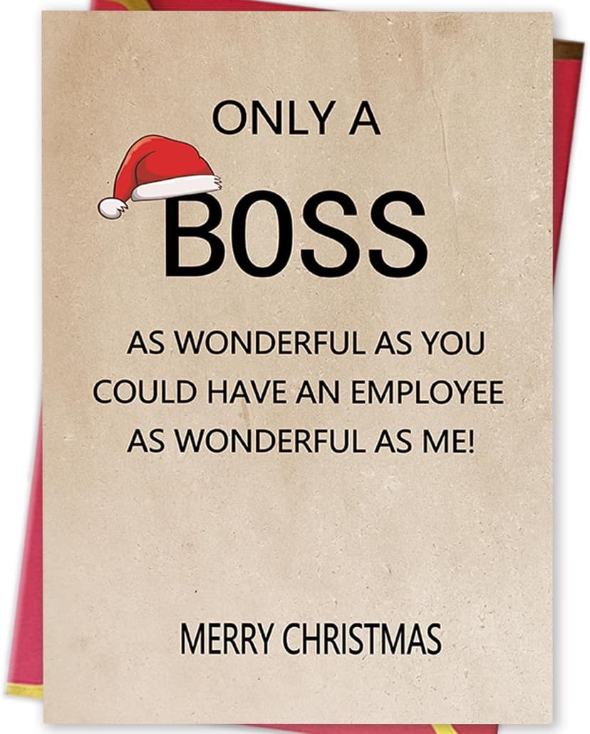 Ziwenhu Happy Christmas Card for Boss from Group, Merry Christmas Holiday Card, Boss Gifts for Women Men, Gift for Lady, Xmas Cards Gift Ideas for Female Male…