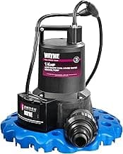 WAYNE WAPC250-1/4 HP Reinforced Thermoplastic Pool Cover Pump - Up to 3,000 Gallons Per Hour - Automatic On/Off Water Removal Pool Cover Pump