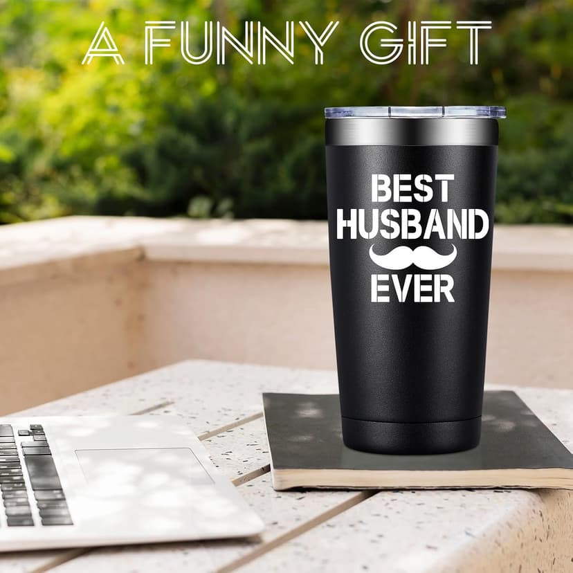 Husband Christmas Gift Ideas - Anniversary, Valentines Day, Fathers Day, Birthday Gifts for Husband, Hubby from Wife Grifarny Gifts for Husband from Wife - Best Husband Ever Gift Tumbler 20 oz B0DBV286MY