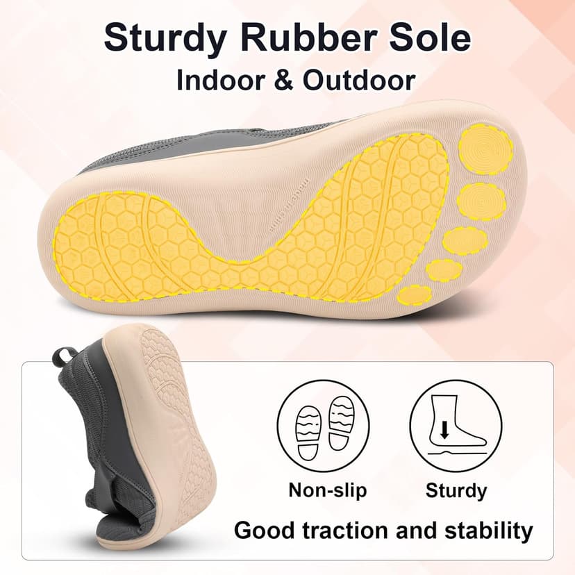 Spesoul Wide Womens Walking Shoes Adjustable Diabetic Shoes Breathable Zero Drop Barefoot Shoe Neuropathy Edema Nursing Shoe Wide Width Sneakers