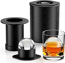 Clear Ice Ball Maker for Whiskey: 2.5" Crystal Clear Ice Maker - Large Ice Sphere Maker for Bourbon & Cocktails - Easy Release Silicone Ice Cube Maker for Home Bar