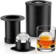 Clear Ice Ball Maker for Whiskey: 2.5" Crystal Clear Ice Maker - Large Ice Sphere Maker for Bourbon & Cocktails - Easy Release Silicone Ice Cube Maker for Home Bar