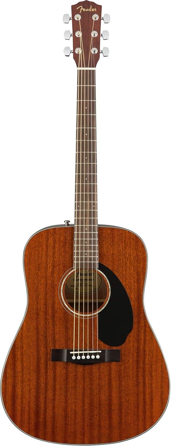 Fender CD-60S Solid Top Dreadnought Acoustic Guitar - All Mahogany Bundle with Gig Bag, Tuner, Strap, Strings, Picks, and Austin Bazaar Instructional DVD