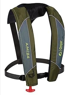 Onyx A/M-24 Automatic/Manual Inflatable Life Jacket, U.S. Coast Guard Approved, Low Profile, Compact Design, Manual Convertible Inflation Option