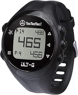 TecTecTec TecTecTec ULT-G Stylish, Lightweight and Multi-Functional Golf GPS Watch, Durable Wrist Band with LCD Display, Worldwide Preloaded Courses - Black