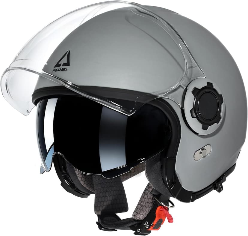 TRIANGLE Convertible Full Face Motorcycle Helmet DOT Approved for Men Women, Multi-Configuration 3/4 Open Face Street Bike Helmet with Internal Tinted Sunshield, Includes Storage Bag