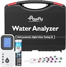 Pawfly 7 in 1 Digital Water Testing Kit, 50 Strips Hot Tub Test Kit, Digital Pool Water Tester for pH, Total Hardness, Total Chlorine, Free Chlorine, Total Alkalinity, Cyanuric Acid & Bromine