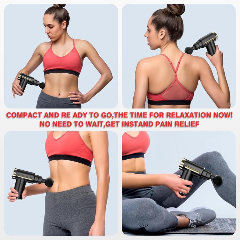 cotsoco Massage Gun Deep Tissue for Pain Relief with 4 Massage Heads & 6 Speeds, Electric Mini Handheld Body Massager for Any Pain Relief, Best Gifts for Men and Mom B0CP3K8G9X