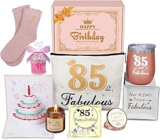Unique 85th Birthday Gifts Basket with Card for Best Friend Mom Sister Wife, Happy Birthday Box for Women Turning 85 85th Birthday Gifts for Women, Gift for 85 Year Old Woman with Tumbler B0BZRSGFNY