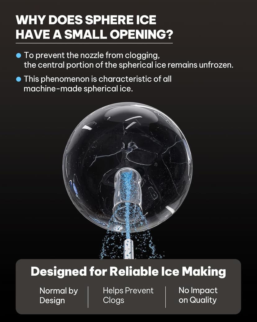 Silonn 2.4″ Sphere Ice Maker, Clear Ice Ball Maker with Slow-Melting, 3 pcs in 40 Mins, 100 pcs/Day, Crystal Sphere & Rapid Sphere Technology, Self-Cleaning Ice Maker Countertop Ideal for Whiskey