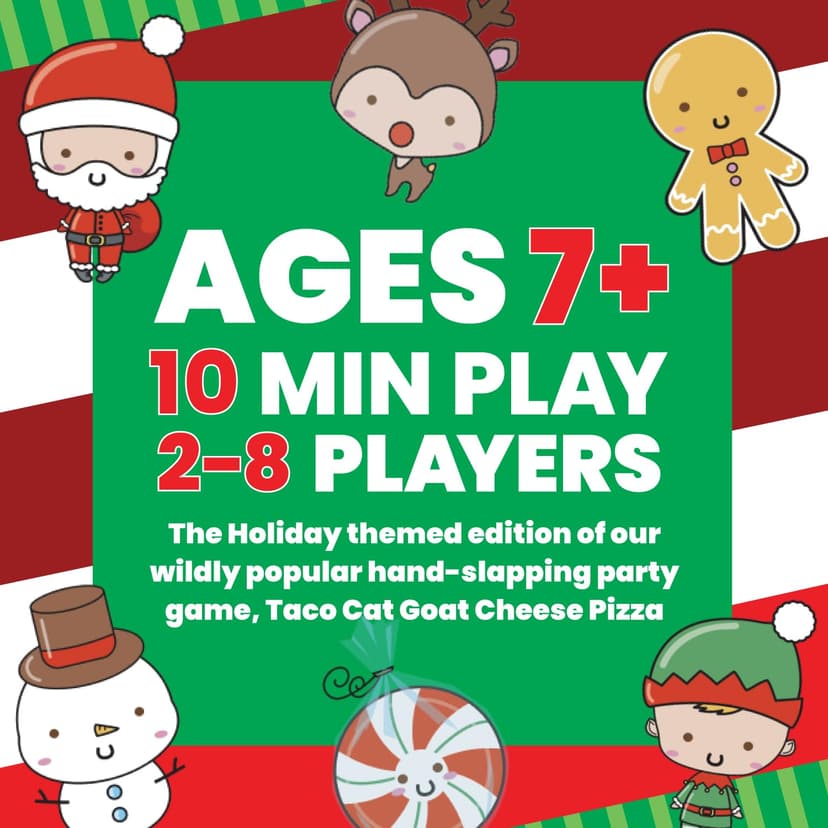 Santa Cookie Elf Candy Snowman Card Game – by Taco Cat Goat Cheese Pizza – Holiday Party Card Game – Great Stocking Stuffer – Fun for Kids, Teens, Adults and Family - 10 Min Ages 7+