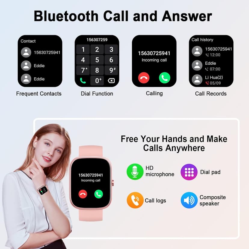 Smart Watch (Answer/Make Call), 2026 HD 1.91" Smartwatch for Men Women, 112+ Sports Modes Fitness Activity Tracker, Calories/Heart Rate/Sleep Monitor, IP68 Waterproof Step Counter for Android iOS