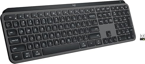 Logitech MX Keys S Wireless Keyboard, Low Profile, Fluid Precise Quiet Typing, Programmable Keys, Backlighting, Bluetooth, USB C Rechargeable, for Windows PC, Linux, Chrome, Mac - Graphite