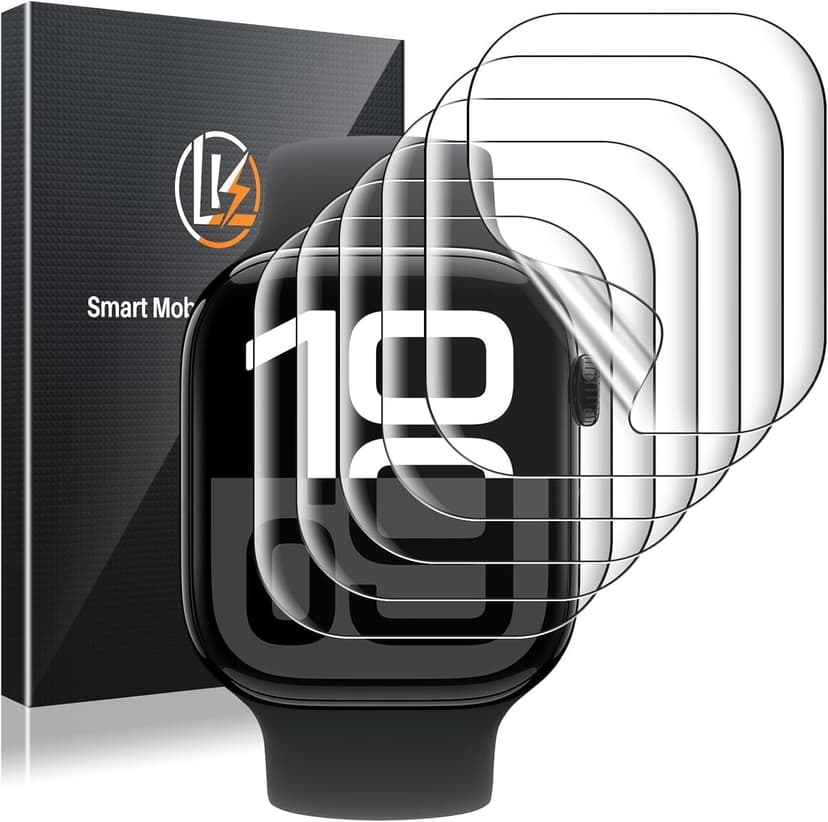 LK 6 Pack for Apple Watch Series 11 Screen Protector 46mm Series 10 [Flexible TPU Not Glass] Self-Healing, Max Coverage, Bubble Free, HD Clear Screen Protector for iWatch S11/S10 46mm, Anti-Scratch