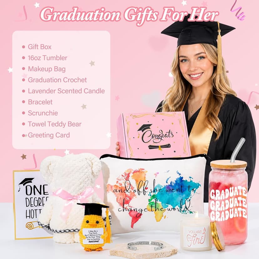 Frerdui Graduation Gift for Her, Class of 2026 Graduation Gifts Basket Box for Women, Senior High School College Grad Gift Set for Daughter Sister Friend, She Believed So She Did B0GVCLKH93